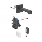 Geberit Brenta bateria elektroniczna umywalkowa ścienna wylewka 17 cm z mieszaczem zasilanie bateryjne czarny mat 116.278.14.1
