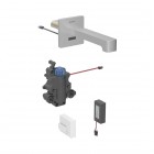 Geberit Brenta bateria elektroniczna umywalkowa ścienna wylewka 17 cm z mieszaczem zasilanie bateryjne stal 116.278.SN.1