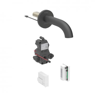Geberit Piave bateria elektroniczna umywalkowa ścienna wylewka 17 cm do wody zmieszanej zasil. generatorowe czarna 116.265.14.1