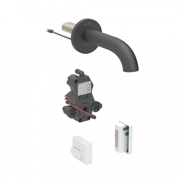 Geberit Piave bateria elektroniczna umywalkowa ścienna wylewka 17 cm do wody zmieszanej zasil. generatorowe czarna 116.265.14.1