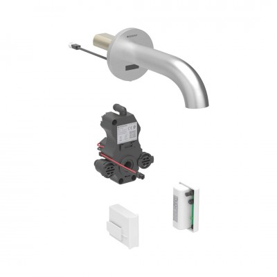 Geberit Piave bateria elektroniczna umywalkowa ścienna wylewka 17 cm do wody zmieszanej zasil. generatorowe stal 116.265.SN.1
