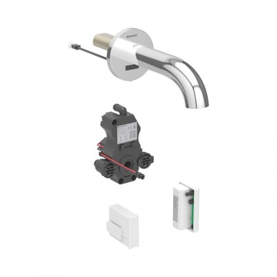 Geberit Piave bateria elektroniczna umywalkowa ścienna wylewka 17 cm do wody zmieszanej zasil. generatorowe chrom 116.265.21.1