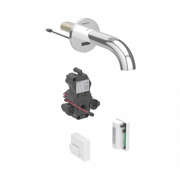 Geberit Piave bateria elektroniczna umywalkowa ścienna wylewka 17 cm do wody zmieszanej zasil. generatorowe chrom 116.265.21.1