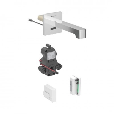 Geberit Brenta bateria elektroniczna umywalkowa ścienna wylewka 17 cm do wody zmieszanej zasil. generatorowe chrom 116.275.21.1