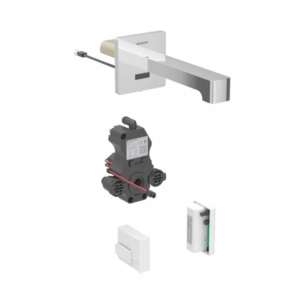 Geberit Brenta bateria elektroniczna umywalkowa ścienna wylewka 17 cm do wody zmieszanej zasil. generatorowe chrom 116.275.21.1