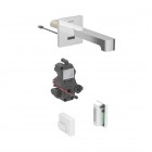 Geberit Brenta bateria elektroniczna umywalkowa ścienna wylewka 17 cm z mieszaczem zasilanie generatorowe chrom 116.276.21.1