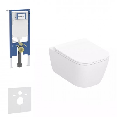 Geberit Duofix Smyle Square zestaw WC podtynkowy 5w1 biały połysk 76210 Geberit Duofix Smyle Square zestaw WC podtynkowy 5w1 biały połysk 76210