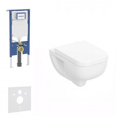 Geberit Selnova Square miska WC wisząca TurboFlush z deską wolnoopadającą biała + stelaż podtynkowy Duofix Slim 76211