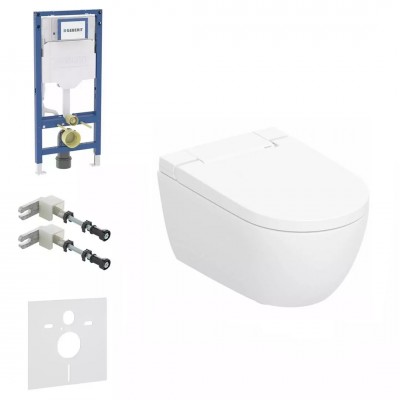 Geberit Duofix AquaClean Alba zestaw WC podtynkowy 5w1 toaleta myjąca wisząca spłukiwanie wirowe biała KeraTect 73627 Geberit Duofix AquaClean Alba zestaw WC podtynkowy 5w1 toaleta myjąca wisząca spłukiwanie wirowe biała KeraTect 73627