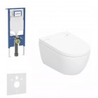 Geberit Duofix AquaClean Alba zestaw WC podtynkowy 5w1 toaleta myjąca wisząca spłukiwanie wirowe biała KeraTect 76212