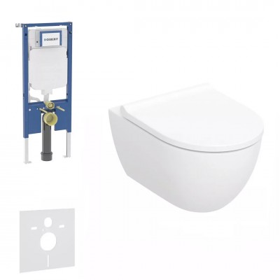Geberit Duofix Slim Acanto zestaw WC podtynkowy 5w1 biały połysk KeraTect 76222 Geberit Duofix Slim Acanto zestaw WC podtynkowy 5w1 biały połysk KeraTect 76222