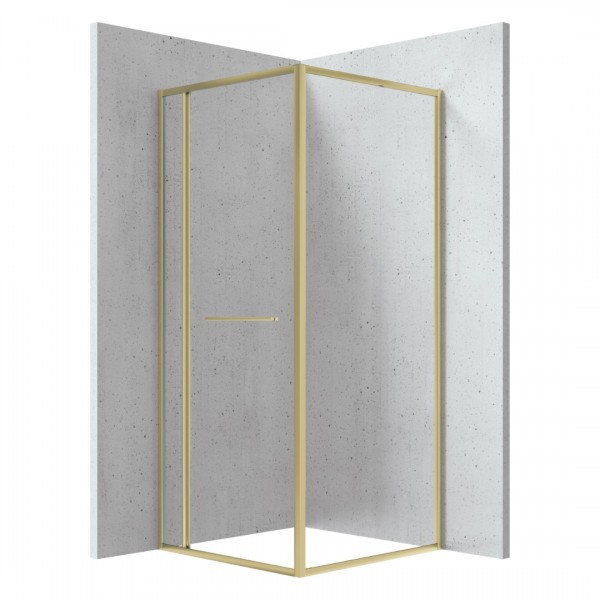 Deante Square kabina prysznicowa kwadratowa 80 cm złoty szczotkowany KQB_R088P