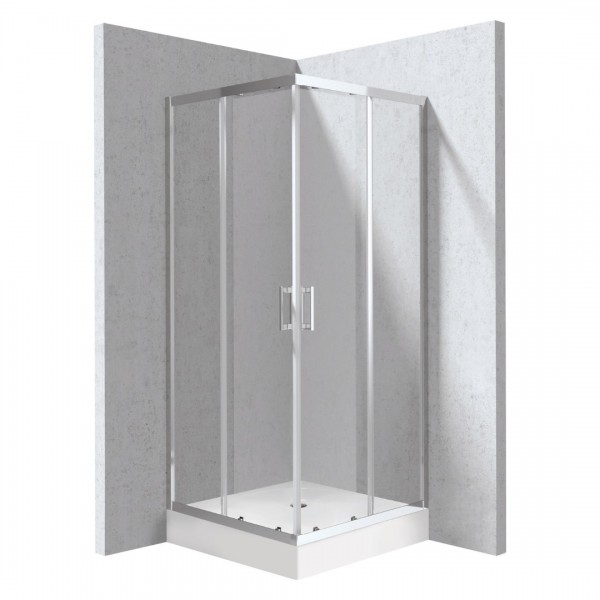 Deante Funkia Evo kabina prysznicowa z brodzikiem kwadratowa 80 cm chrom KYCZ0088P