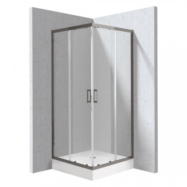Deante Funkia Evo kabina prysznicowa z brodzikiem kwadratowa 90 cm titanium KYCZD099P