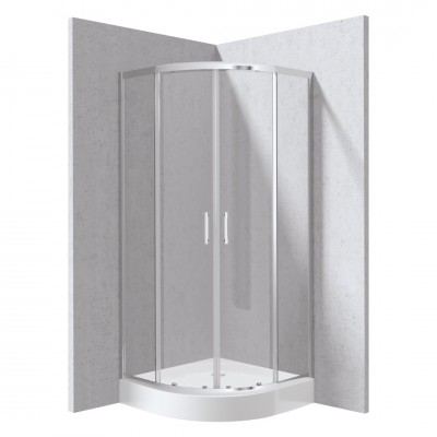Deante Funkia Evo kabina prysznicowa z brodzikiem półokrągła 80 cm chrom KYPZ0088P Deante Funkia Evo kabina prysznicowa z brodzikiem półokrągła 80 cm chrom KYPZ0088P