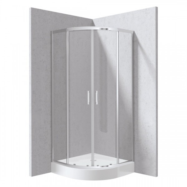 Deante Funkia Evo kabina prysznicowa z brodzikiem półokrągła 90 cm chrom KYPZ0099P