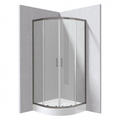 Deante Funkia Evo kabina prysznicowa z brodzikiem półokrągła 90 cm titanium KYPZD099P Deante Funkia Evo kabina prysznicowa z brodzikiem półokrągła 90 cm titanium KYPZD099P