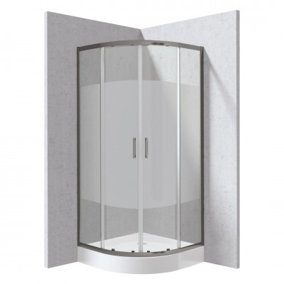 Deante Funkia Evo kabina prysznicowa z brodzikiem półokrągła 90 cm wzór pas titanium KYPZDE99P Deante Funkia Evo kabina prysznicowa z brodzikiem półokrągła 90 cm wzór pas titanium KYPZDE99P
