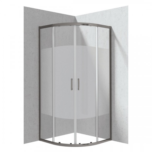 Deante Funkia Evo kabina prysznicowa półokrągła 90 cm wzór pas titanium KYP_DE99P