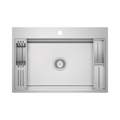 Deante Magnetic zlewozmywak stalowy 76x52 cm stal szczotkowana ZRM_010B Deante Magnetic zlewozmywak stalowy 76x52 cm stal szczotkowana ZRM_010B