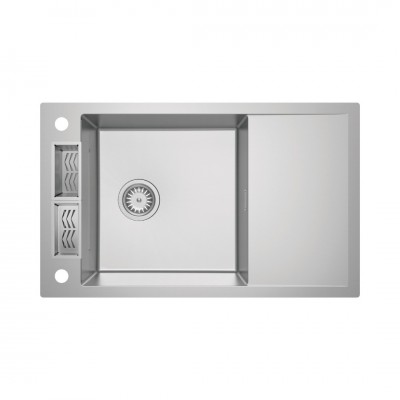 Deante Magnetic zlewozmywak stalowy 82x50 cm stal szczotkowana ZRM_0113 Deante Magnetic zlewozmywak stalowy 82x50 cm stal szczotkowana ZRM_0113