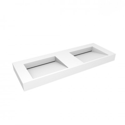Oltens Stila umywalka 140x45 cm ścienna podwójna prostokątna LavaForm biały mat 40005900