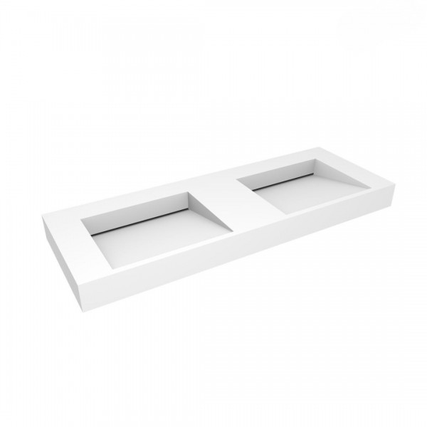 Oltens Stila umywalka 140x45 cm ścienna podwójna prostokątna LavaForm biały mat 40005900