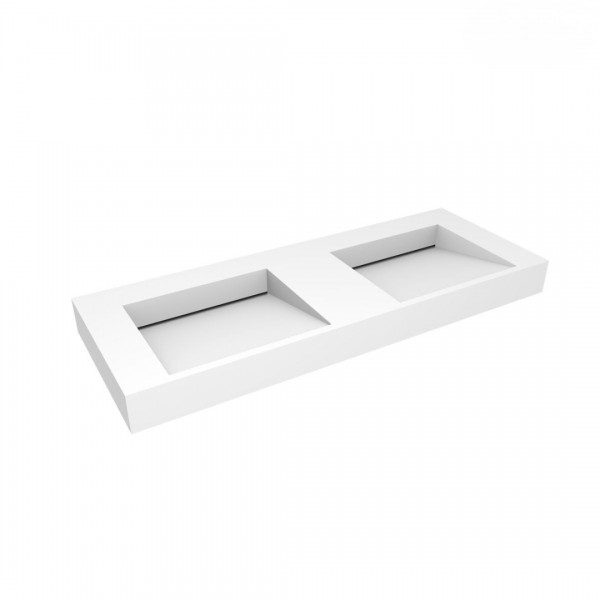 Oltens Stila umywalka 120x45 cm ścienna podwójna prostokątna LavaForm biały mat 40004900