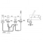 Kohlman Lexis bateria wannowa stojąca 4-otworowa QB244L