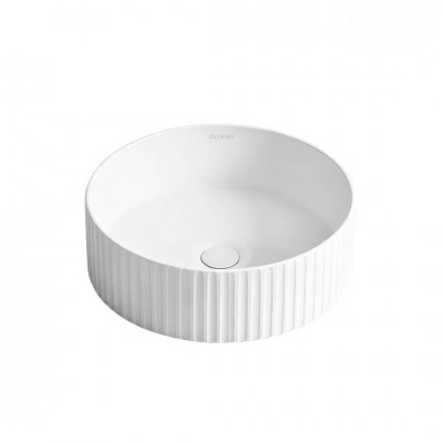 Oltens Hamnes Rila umywalka 40 cm nablatowa okrągła biała 40329000