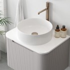 Oltens Hamnes Rila umywalka 40 cm nablatowa okrągła biała 40329000