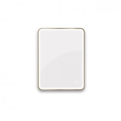 Oltens Nordlis lustro 60x80 cm prostokątne z oświetleniem LED mosiądz szczotkowany 64119510