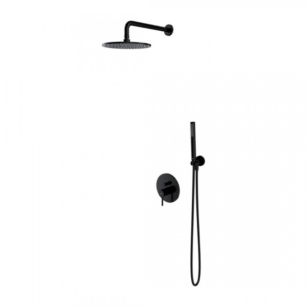 Omnires Y kompletny zestaw prysznicowy podtynkowy deszczownica 25 cm czarny półmat SYSY35BL