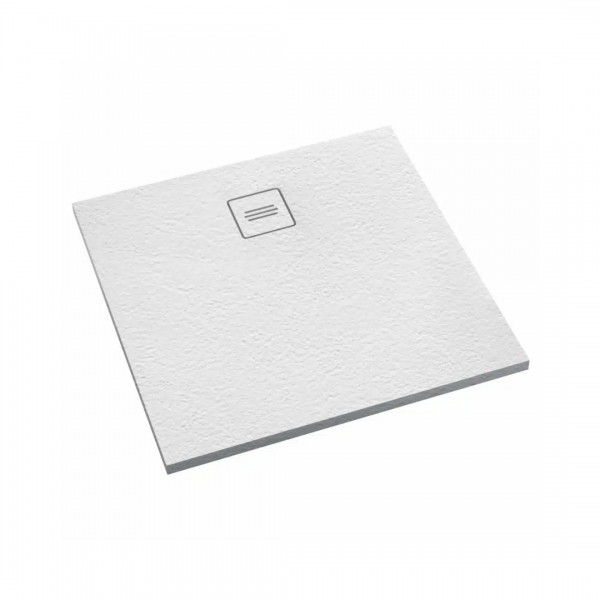 Schedpol Protos Grooved White Stone brodzik kwadratowy 80x80 cm biały kamień 3SP.P2K-8080/B/GR-M1/B/GR