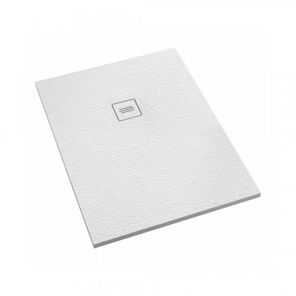 Schedpol Protos Grooved White Ston brodzik prostokątny 70x90 cm biały kamień 3SP.P1P-7090/B/GR-M1/B/GR