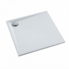 Schedpol Libra Grooved White Stone brodzik kwadratowy 80x80 cm biały kamień 3SP.L1K-8080/B/GR