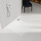 Schedpol Libra Grooved White Stone brodzik kwadratowy 80x80 cm biały kamień 3SP.L1K-8080/B/GR
