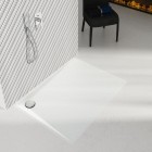 Schedpol Libra Grooved White Stone brodzik prostokątny 70x80 cm biały kamień 3SP.L1P-7080/B/GR