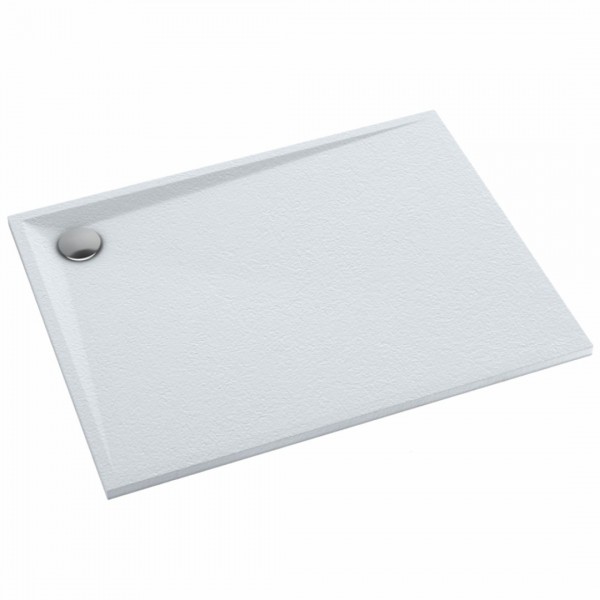 Schedpol Libra Grooved White Stone brodzik prostokątny 70x80 cm biały kamień 3SP.L1P-7080/B/GR