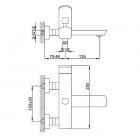 Kohlman Foxal bateria wannowa ścienna QW110F