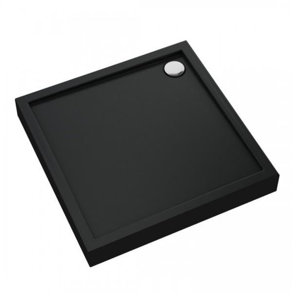 Schedpol Cameron Black Mat brodzik kwadratowy 80x80 cm czarny 3ST.C1K-8080/C/MG