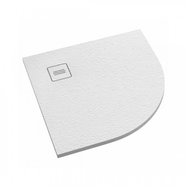 Schedpol Protos Grooved White Stone brodzik półokrągły 90x90 cm biały kamień 3SP.P1O-9090/B/GR-M1/B/GR
