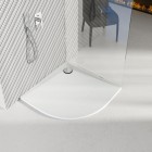 Schedpol Libra Grooved White Stone brodzik półokrągły 80x80 cm biały 3SP.L1O-8080/B/GR