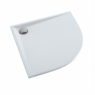 Schedpol Libra Grooved White Stone brodzik półokrągły 80x80 cm biały 3SP.L1O-8080/B/GR