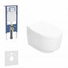 Geberit Duofix Slim AquaClean Mera zestaw WC podtynkowy 5w1 toaleta myjąca wisząca spłukiwanie wirowe biała KeraTect 77040