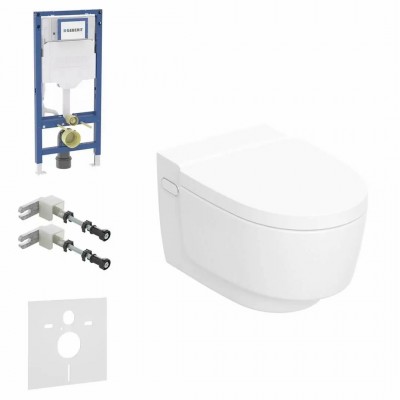 Geberit Duofix AquaClean Mera zestaw WC podtynkowy 5w1 toaleta myjąca wisząca spłukiwanie wirowe biała KeraTect 73622 Geberit Duofix AquaClean Mera zestaw WC podtynkowy 5w1 toaleta myjąca wisząca spłukiwanie wirowe biała KeraTect 73622