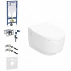 Geberit Duofix DuoFresh AquaClean Mera zestaw WC podtynkowy 6w1 toaleta myjąca wisząca spłukiwanie wirowe biała KeraTect 73624
