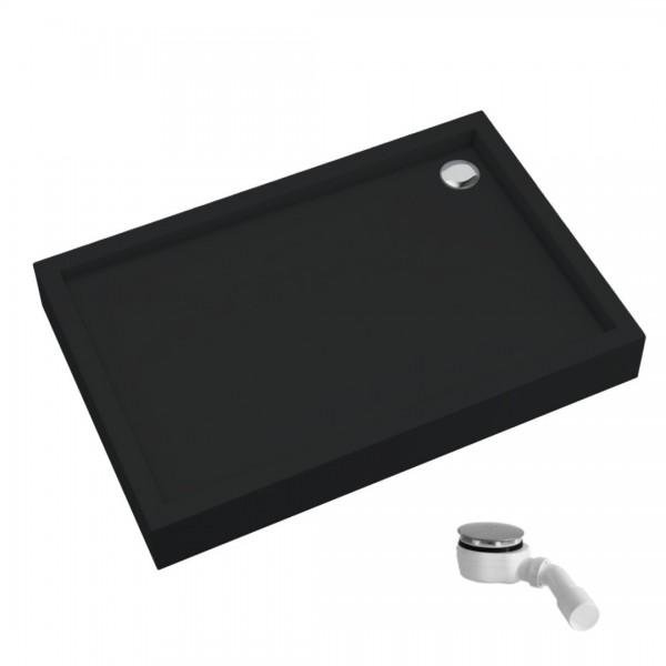 Schedpol Favory Plus brodzik prostokątny 80x100 cm czarny mat 3ST.F1P-80100/C/MG