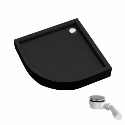 Schedpol Favory Plus Black Mat brodzik półokrągły 90x90 cm czarny 3ST.F1O-9090/C/MG