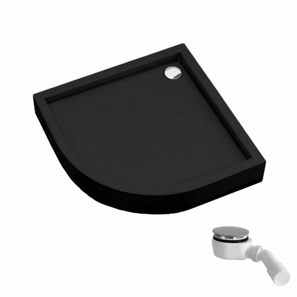 Schedpol Favory Plus Black Mat brodzik półokrągły 90x90 cm czarny 3ST.F1O-9090/C/MG